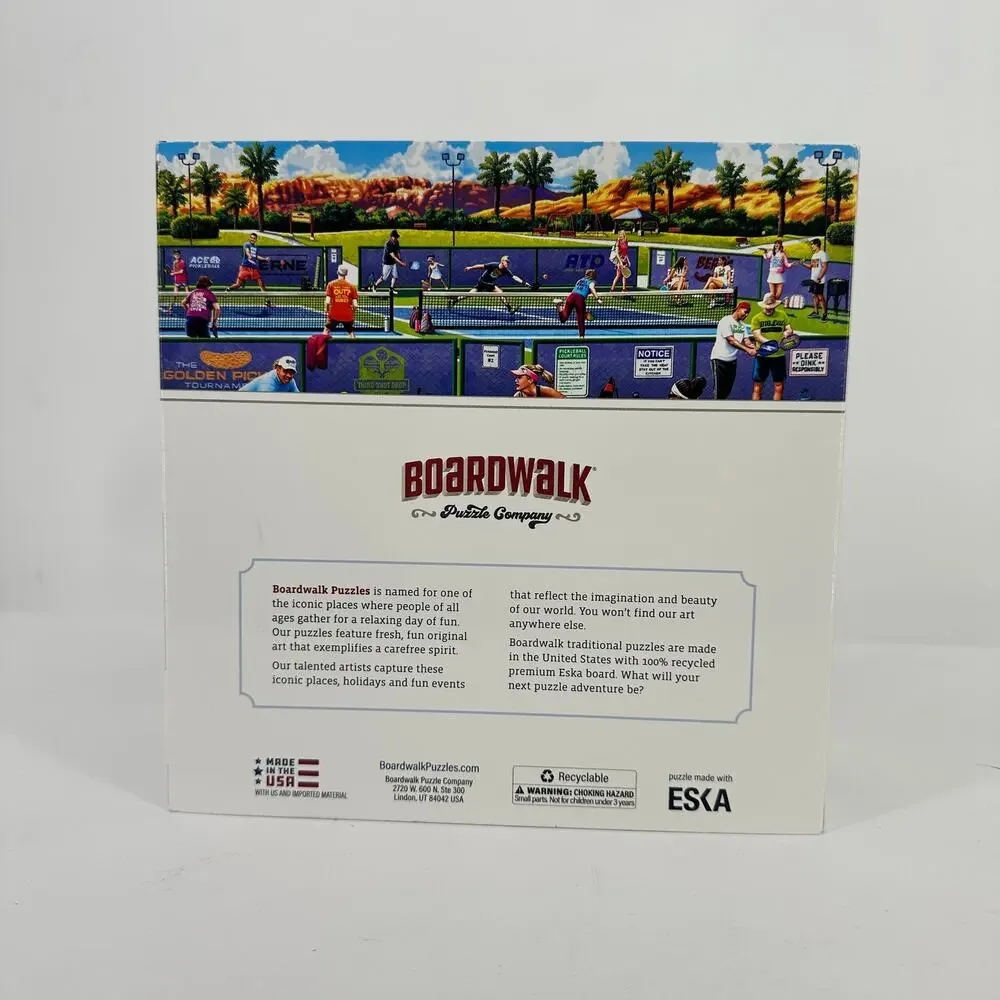 Boardwalk Pickleball Sports Theme 500 Piece Jigsaw Puzzle Collectible